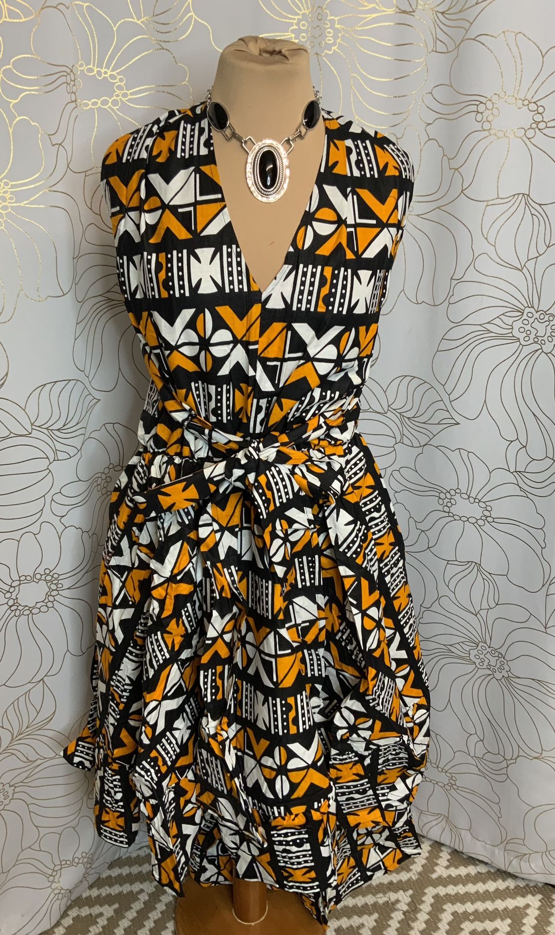 African Print Sundress Hi low