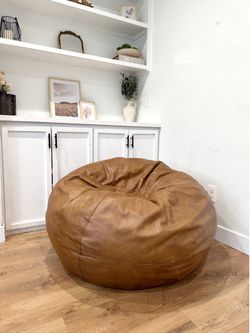 RH 🤎LEATHER BEAN BAG CHAIR