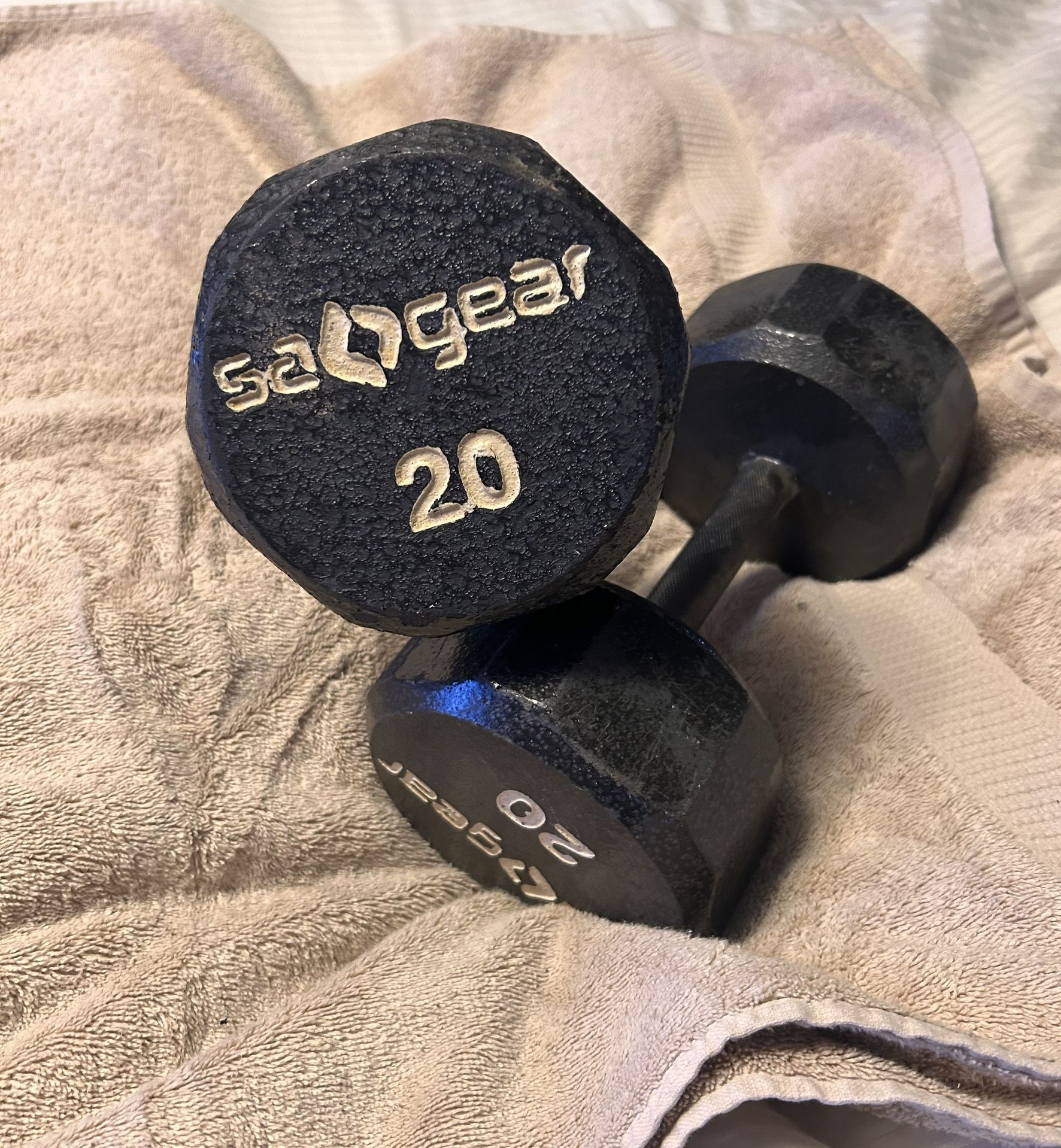 Set of 2- 20 lbs dumbbells