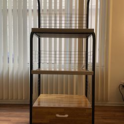 Great Looking Shelf With Microwave Outlet Great For Kitchen