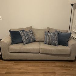 Grey Sofa Set With 6 Pillows