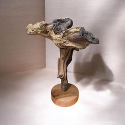 Natural wood sculpture handmade