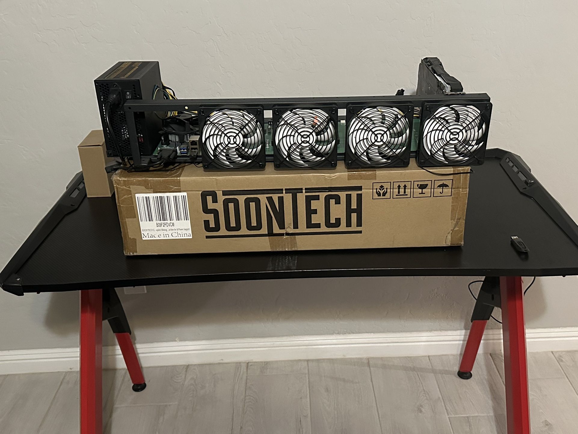Crypto, Mining Machine, With Gigabyte Graphics Card and SoonTech ST1800W  Power Supply
