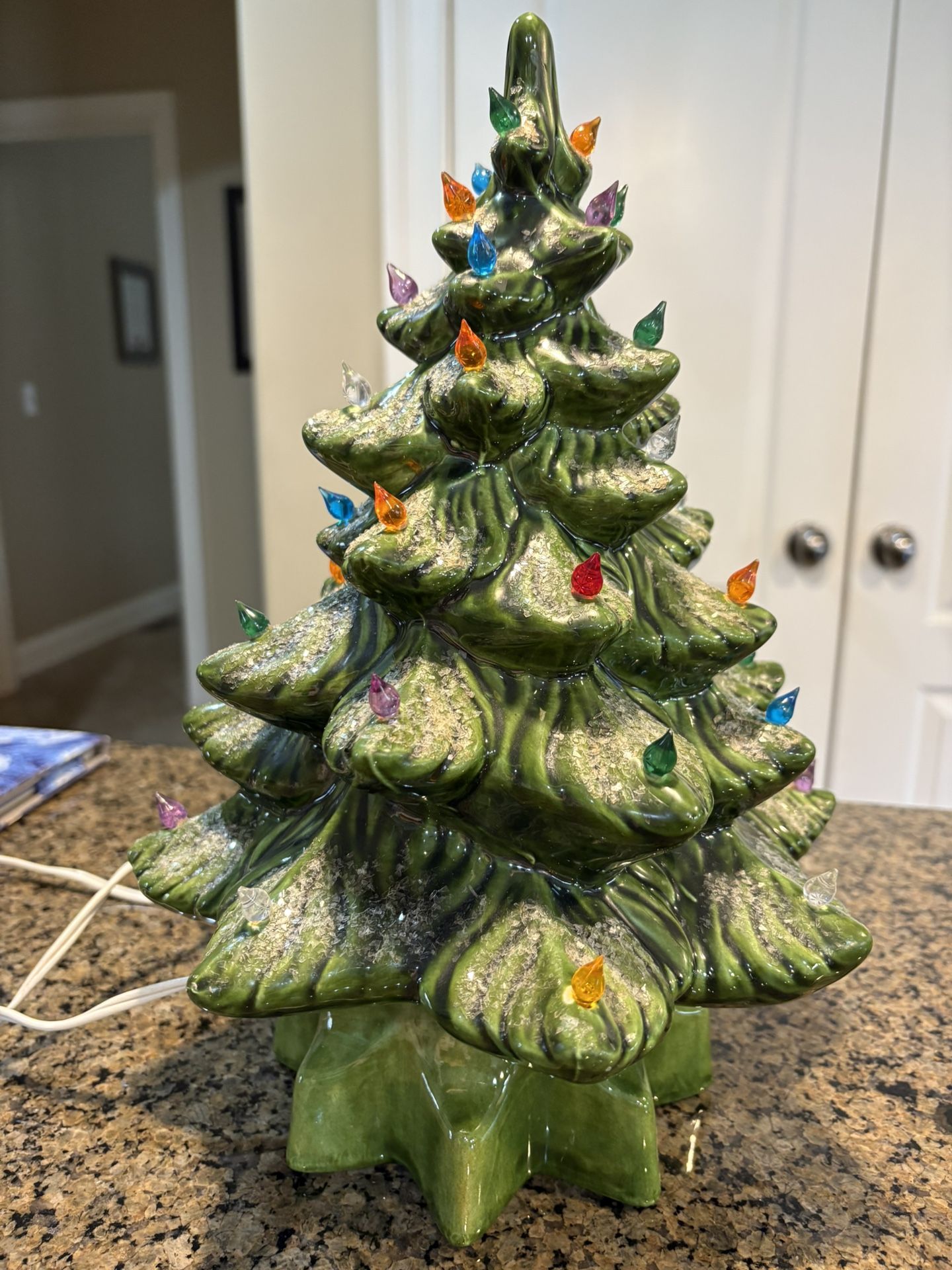 Vintage Ceramic Christmas Tree, 13" Tall