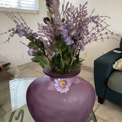 Purple Vase With Flowers