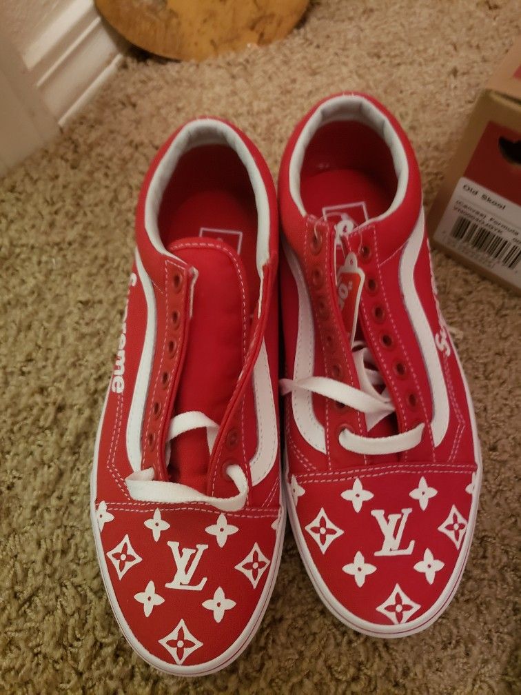 Custom Vans Old Skool Louis Vuitton/Supreme Size 6.5 Men/8 Women