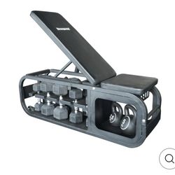 Exercise Bench With Dumbbells Storage