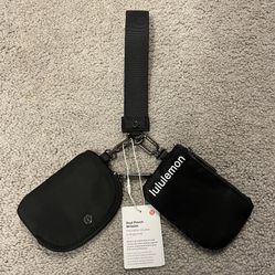 Lululemon Dual Pouch Wristlet  Wallet Coin Purse Black