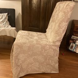 Adjustable Beige Slipcovers For Dining Room Chairs  (6) 