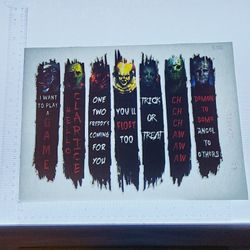 Iron On Heat Transfer  Good For T-shirts Sweaters Jackets T Shirt Design Size Is About 8x10  Evil Friends Horror Halloween #356