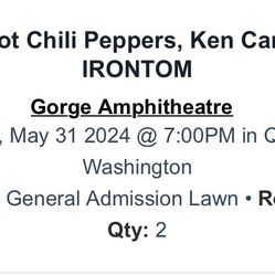 Red Hot Chili Peppers Tickets - Gorge Amphitheater 