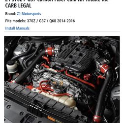 370z 09-14 carbon fiber intakes 2.5” carb legal