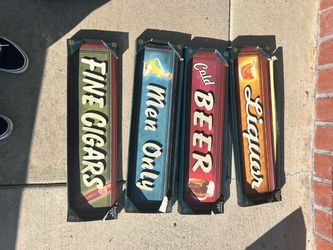 Retro Bar Wall Signs Set of 4