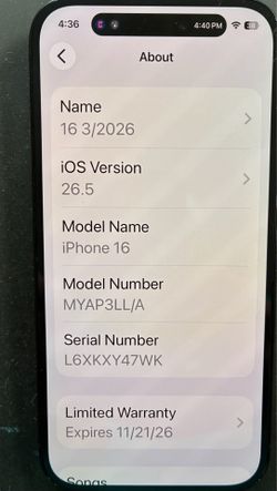 Apple iPhone 16 like new. black, 128GB