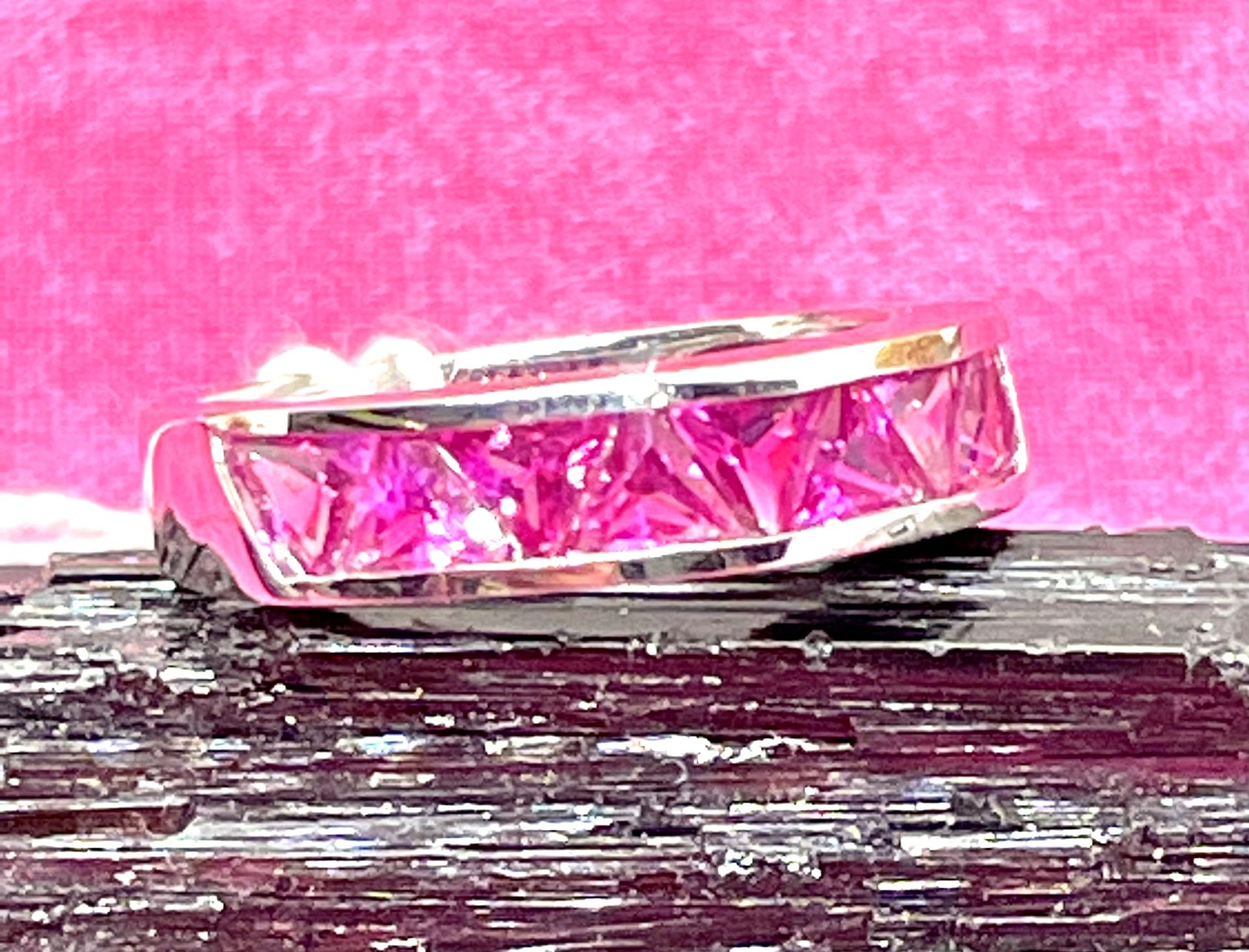 New Sterling Pink Sapphire Ring Sz 9