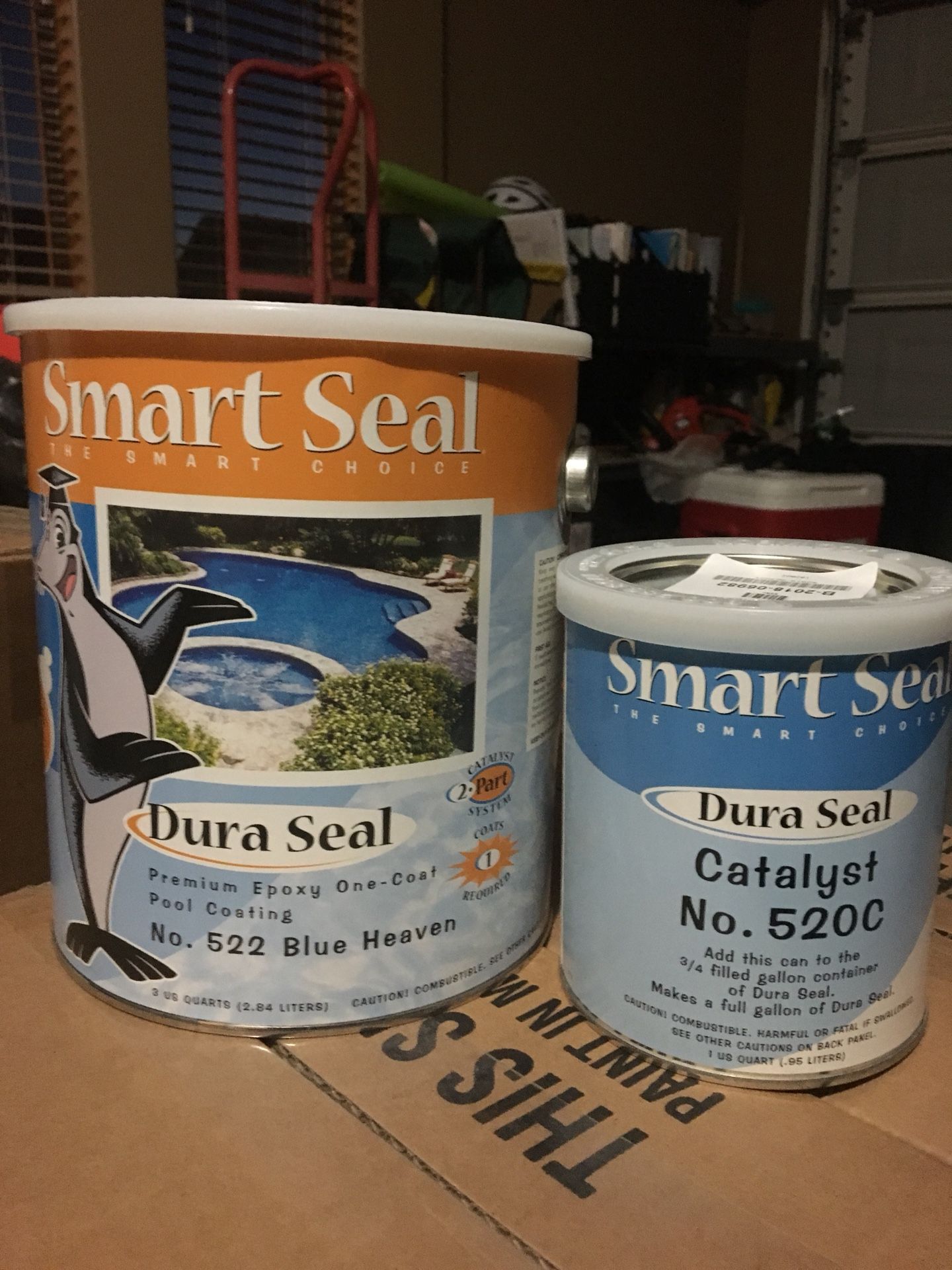 Epoxy high quality pool etching compound, primer, paint Brand new sealed. Dura Seal Blue Heaven