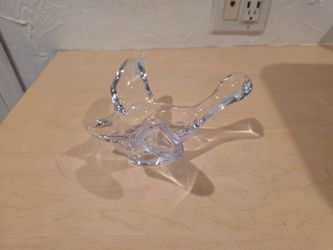 Clear Crystal Glass Bird Figurine