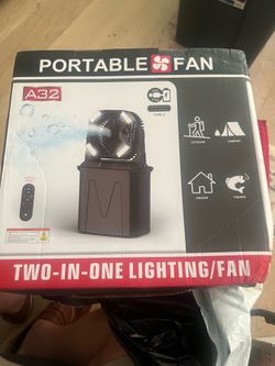 Portable misting fan with ports ..new in box.