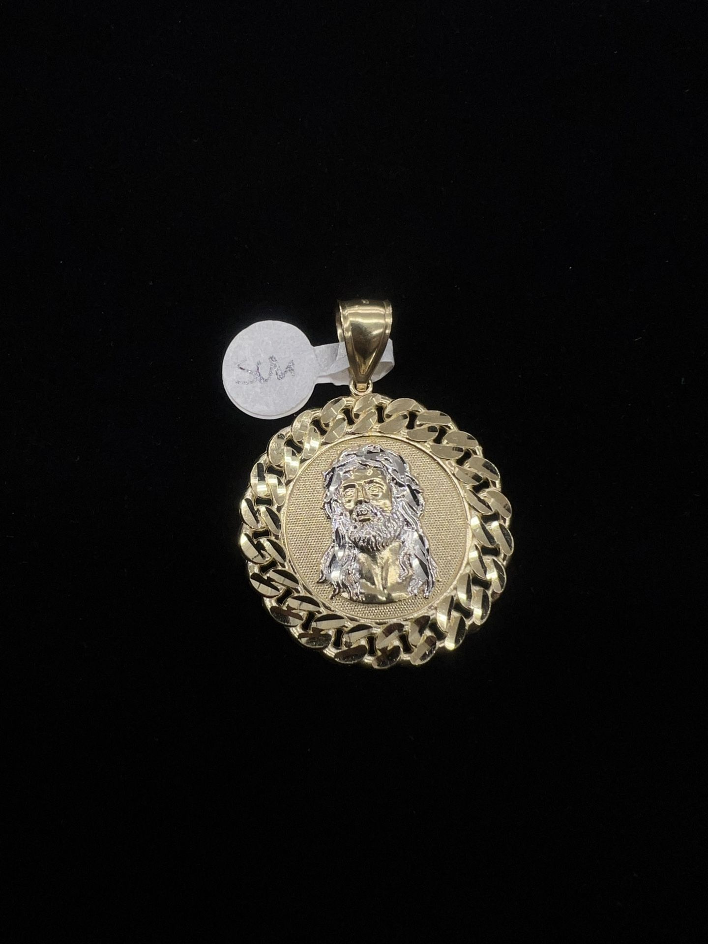 $475 2 Tone Gold Jesus Face Charm