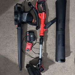 craftsman Leaf Blower, Leaf Sucker and weed whacker with battery 