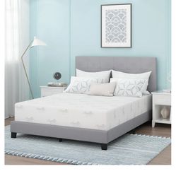 Barely used 12” memory foam gel twin XL mattress with 8” box spring