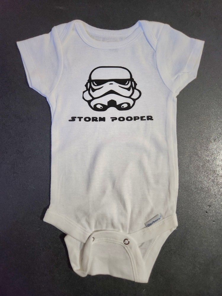 Star Wars "Storm Pooper" Baby Onesie Onepiece BodysBodysuit 0-3 Months Brand New