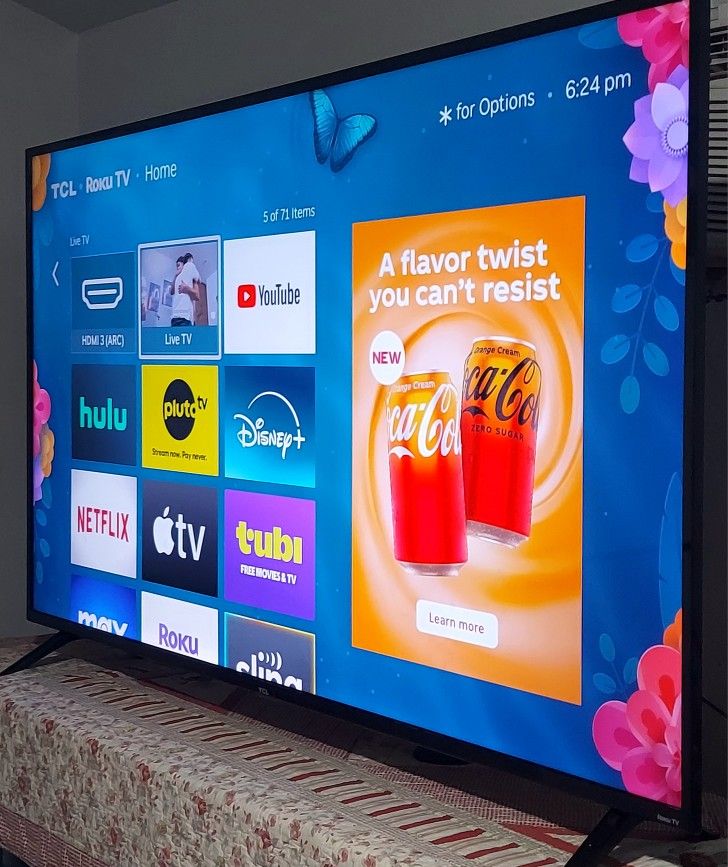 ⏮️⏮️SMART  TV   TCL    55"  4K  ROKU   LED  HDR   DOLBY   VISION   FULL  UHD  2160p🍀 ( NEGOTIABLE )🍀 FREE  DELIVERY⏭️⏭️