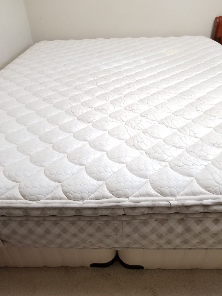 Cal king mattress with twin box springs