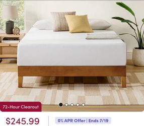 ZINUS  12in Queen  Green Tea Memory Foam Mattress  Medium Firm.