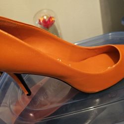 Orange Calvin Klein Heels Size 9