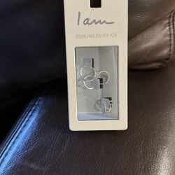 NEW I am Sterling Silver 925 Set of Stackable Hoops Earrings 