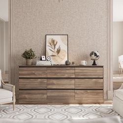 New Luxury Modern 70.87” Dresser With 9 Drawers, Large Modern Chest Of Drawers With Deep Drawers  New in box MH1013 * Spacious Surface Area: The gener