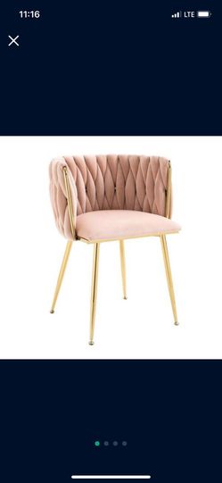 Modern Woven Velvet Accent Dining Chair