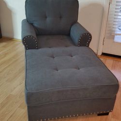 Gray Chaise Lounge Sofa 