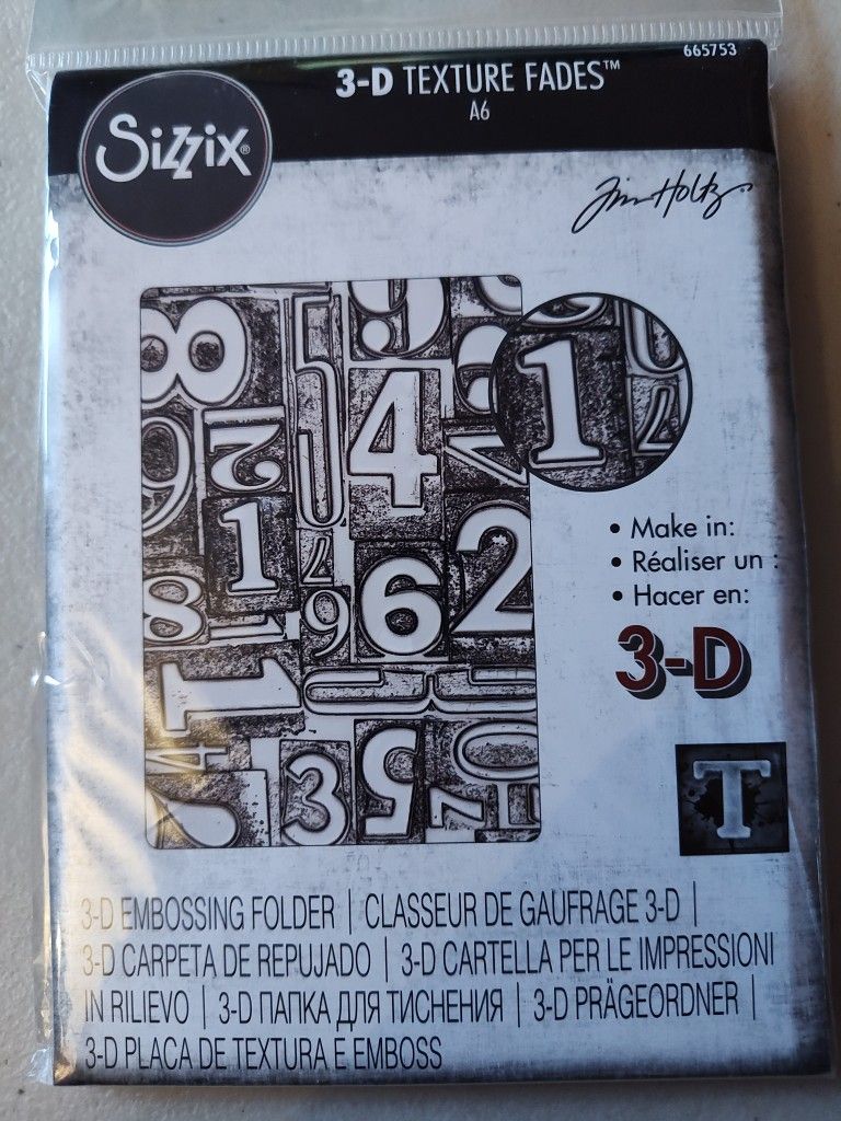 Tim Holtz Sizzix 3D Texture Fade - Numeric