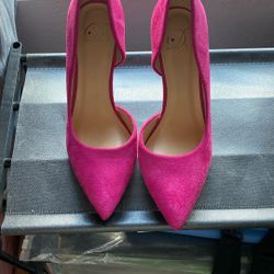 Pink Suede Pumps