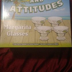 4 Margarita Glasses 