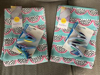 Brand New Beach Towel And Boca Clip Sets