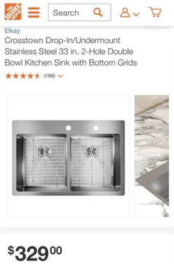 ELKAY - Crosstown Drop-In/Undermount Stainless Steel 33 in. 2-Hole Double Bowl Kitchen Sink with Bottom Grids