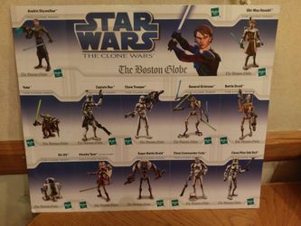 Star Wars Clone Wars Boston Globe cards