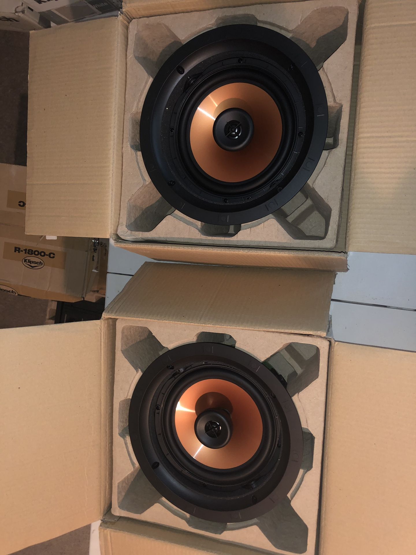 2 Klipsch CDT-3800-C II in ceiling speakers