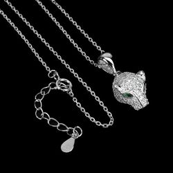 Cat Panther Pendant Necklace 925