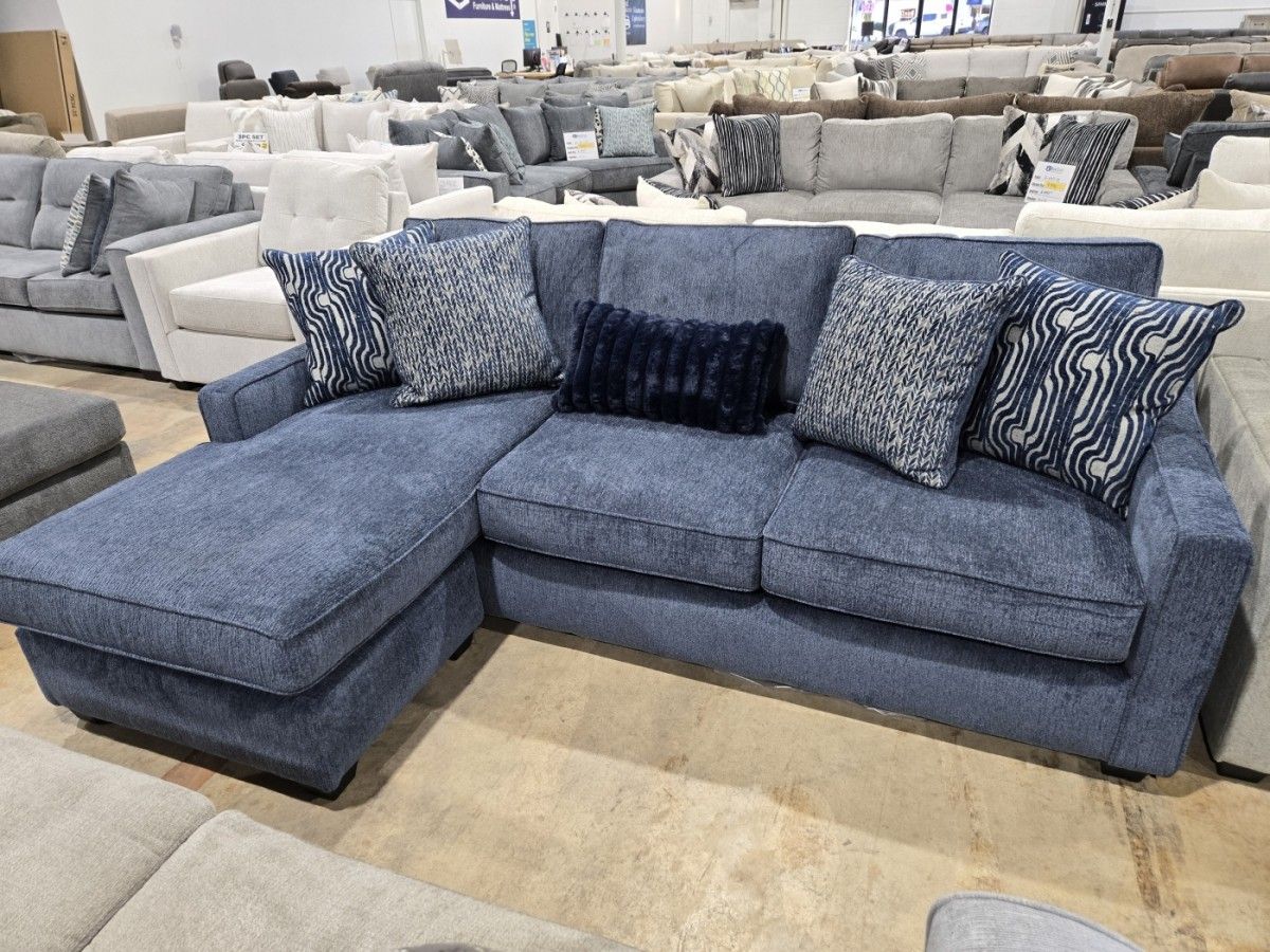 BRAND NEW Beautiful Navy Reversible Sofa Chaise  Stylish  &  Modern!