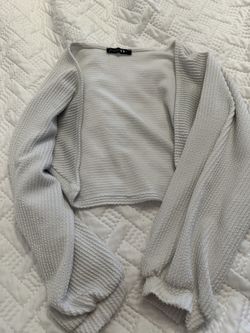 White Ruffle Design Cardigan !