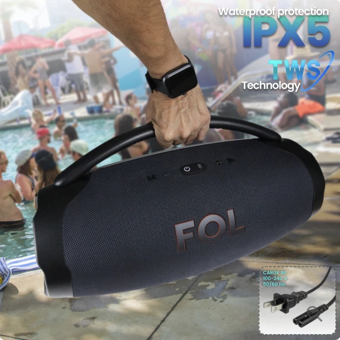 FOL PRO Bluetooth Portable Speaker With LED Lights 🎶🎶
