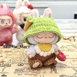 Handmade Carrot Springtime Outfit for The Monsters Labubu Small Plush Doll