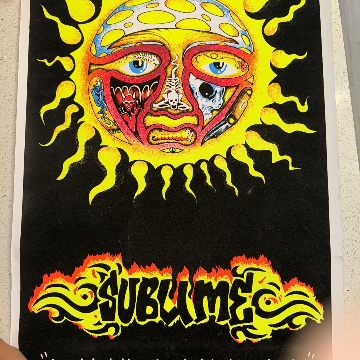 VINTAGE BLACKLIGHT POSTER #1810 Sublime Sun 2002 Just Let The