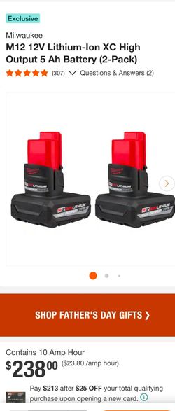 M12 12V Lithium-Ion XC High Output 5 Ah Battery