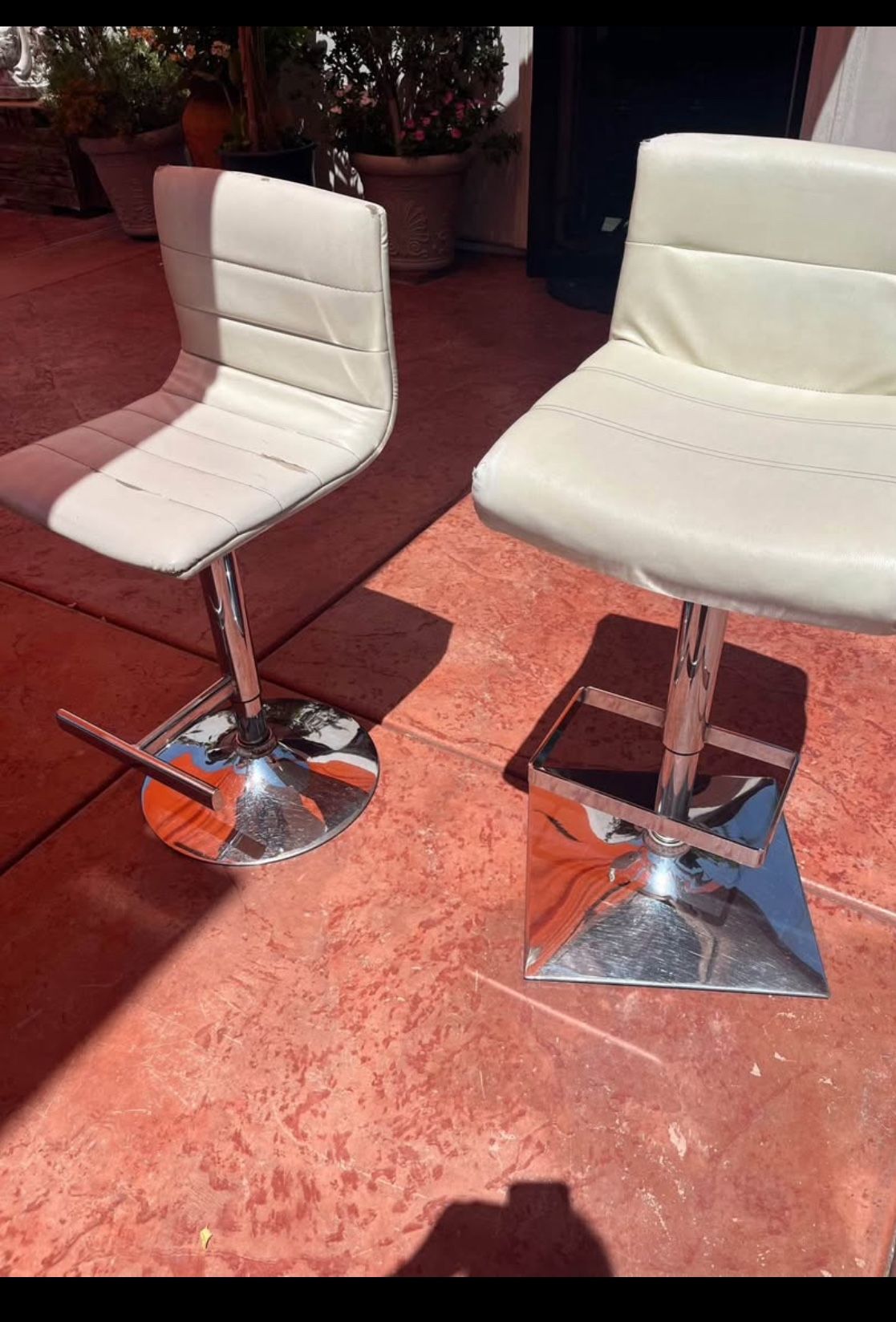 White Adjustable Bar Stools