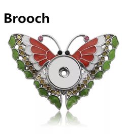 Butterfly 18mm snap button brooch